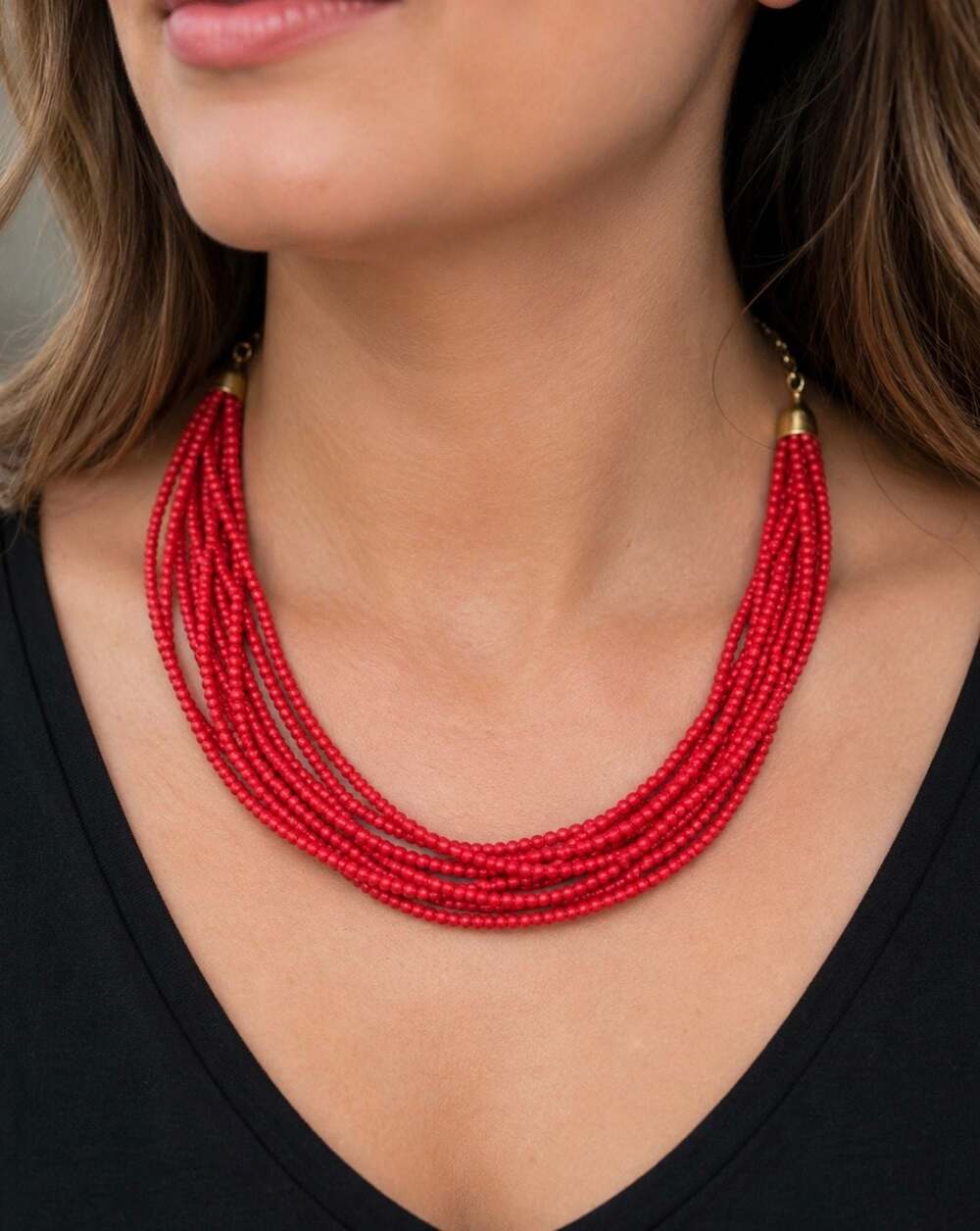 Desert Rose Trading Jay King Silver 925 Multi Strand Red Coral Necklace